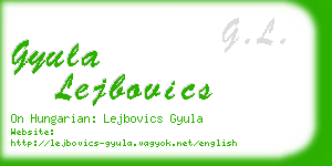 gyula lejbovics business card